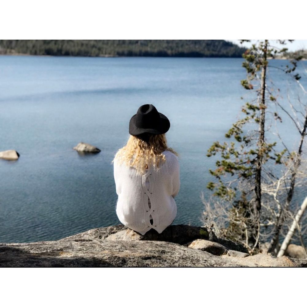 Express Cable Knit Split Back Sweater - image 1